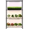 Plantehylde Med Vækstlampe - Indendørs Plantestativ - 4 Niveauer - 150 cm Højt - Med Hjul - 90 W 3-Farvet Fuldspektrum - Til Frøspiring