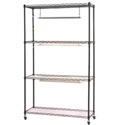 Plantehylde Med Vækstlampe - Indendørs Plantestativ - 4 Niveauer - 150 cm Højt - Med Hjul - 90 W 3-Farvet Fuldspektrum - Til Frøspiring