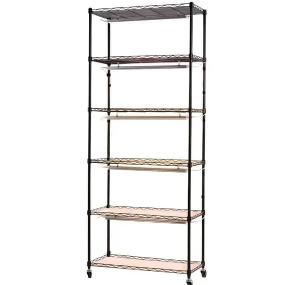 Plantehylde med Vækstlys - Indendørs Plantestativ 6 Etager - 180 cm Høj - Med Hjul - 150 W LED Fuldspektrum 3 Farver - Timer 4/9/14 - Til Frøspiring | CDON