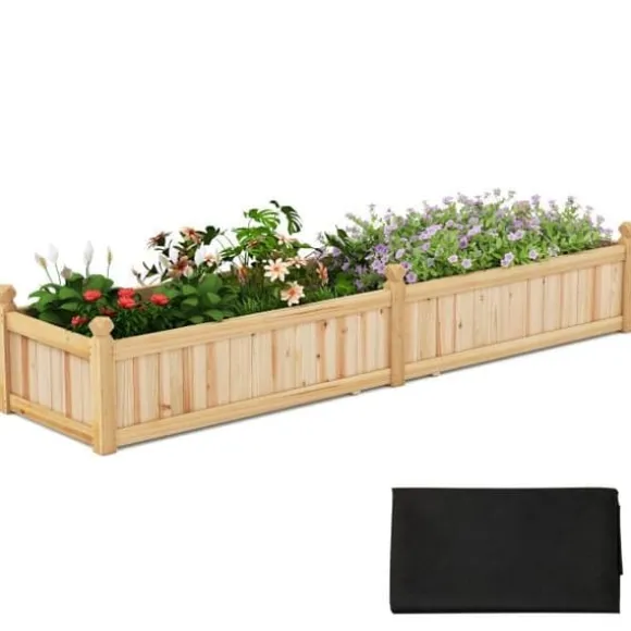 Plantekasse, 231×61×41 cm, Brun