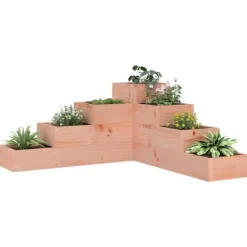 Plantekasse 4 niveauer i massivt douglasgran | Størrelse: 80,5x79x36 cm