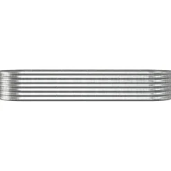 Plantekasse i galvaniseret stål - Højbed | Størrelse: 224x80x36 cm | Farve: Sølv