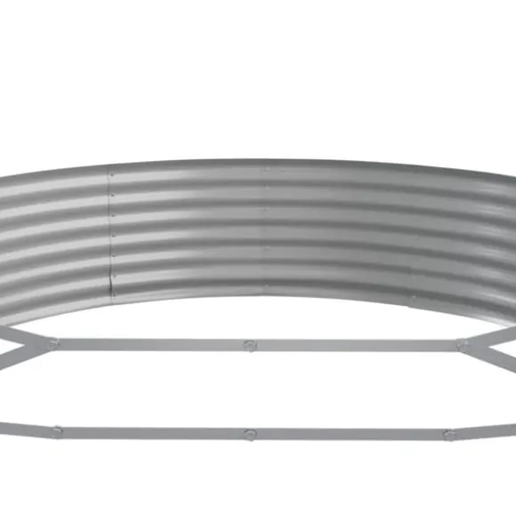 Plantekasse i galvaniseret stål - Højbed til have & terrasse | Størrelse: 373x140x36 cm | Farve: Sølv