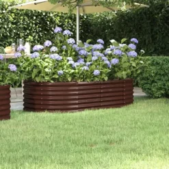 Plantekasse i galvaniseret stål - Højbed til have og terrasse | Størrelse: 152x80x36 cm | Farve: Brun