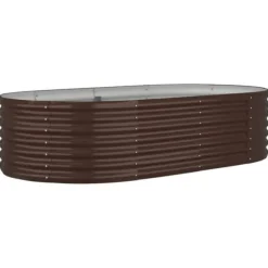 Plantekasse i galvaniseret stål - Højbed til have og terrasse | Størrelse: 152x80x36 cm | Farve: Brun