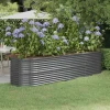 Plantekasse i galvaniseret stål - Højbed til have og terrasse | Størrelse: 296x80x68 cm | Farve: Antracitgrå