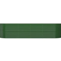Plantekasse i galvaniseret stål - Holdbar og vejrbestandig | Størrelse: 296x80x68 cm | Farve: Grøn