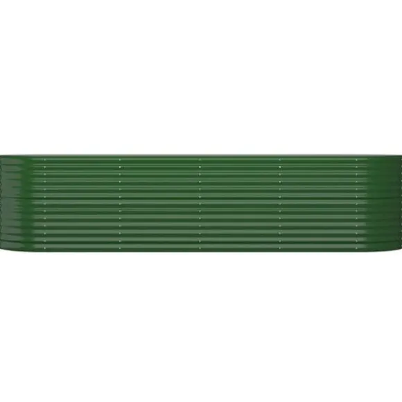 Plantekasse i galvaniseret stål - Holdbar og vejrbestandig | Størrelse: 296x80x68 cm | Farve: Grøn