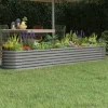 Plantekasse i galvaniseret stål - Højbed til have og terrasse | Størrelse: 260x40x36 cm | Farve: Grå