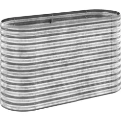 Plantekasse i galvaniseret stål - Højbed | Størrelse: 114x40x68 cm | Farve: Sølv