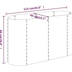 Plantekasse i galvaniseret stål - Højbed | Størrelse: 114x40x68 cm | Farve: Sølv