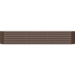 Plantekasse i galvaniseret stål - Holdbar & vejrbestandig | Størrelse: 224x40x36 cm | Farve: Brun