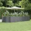 Plantekasse i galvaniseret stål - Højbed til have og terrasse | Størrelse: 367x140x68 cm | Farve: Antracitgrå