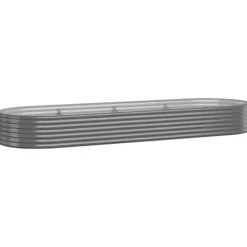 Plantekasse i galvaniseret stål - Højbed | Størrelse: 322x100x36 cm | Farve: Grå