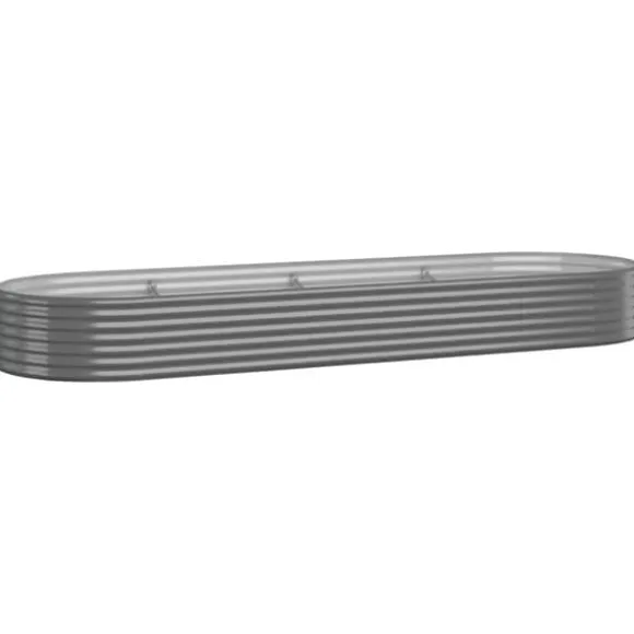 Plantekasse i galvaniseret stål - Højbed | Størrelse: 322x100x36 cm | Farve: Grå