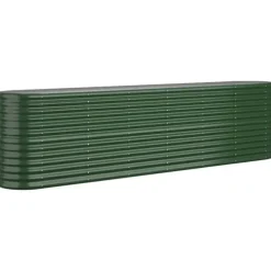 Plantekasse i galvaniseret stål - Højbed til haven | Størrelse: 260x40x68 cm | Farve: Grøn