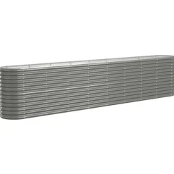 Plantekasse i galvaniseret stål - Højbed | Størrelse: 332x40x68 cm | Farve: Grå