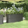 Plantekasse i galvaniseret stål - Højbed | Farve: Antracitgrå | Størrelse: 152x40x68 cm