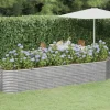 Plantekasse i galvaniseret stål - Højbed til have og terrasse | Størrelse: 368x80x68 cm | Farve: Sølv