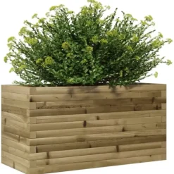 Plantekasse i imprægneret fyrretræ - Robust og dekorativ | Størrelse: 90x40x45,5 cm