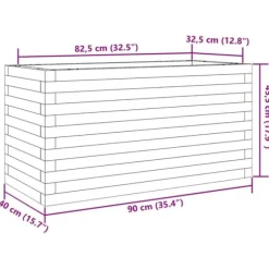 Plantekasse i imprægneret fyrretræ - Robust og dekorativ | Størrelse: 90x40x45,5 cm