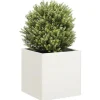Plantekasse i koldvalset stål - Højbed til planter | Størrelse: 40x40x40 cm | Farve: Hvid