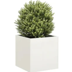 Plantekasse i koldvalset stål - Højbed til planter | Størrelse: 40x40x40 cm | Farve: Hvid