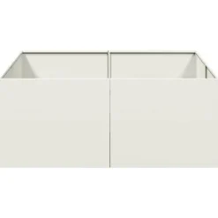 Plantekasse i koldvalset stål - Højbed til haver og terrasser | Størrelse: 100x100x40 cm | Farve: Hvid