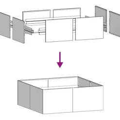 Plantekasse i koldvalset stål - Højbed til haver og terrasser | Størrelse: 100x100x40 cm | Farve: Hvid
