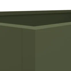 Plantekasse i koldvalset stål - Dekorativ til haven | Farve: Olivengrøn | Størrelse: 62x30x29 cm