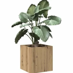 Plantekasse i konstrueret træ - Dekorativ blomsterkrukke | Størrelse: 40x40x40 cm