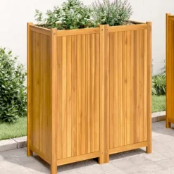 Plantekasse i massivt akacietræ med for - Dyrkning & Dekoration | Størrelse: 84x42x100 cm