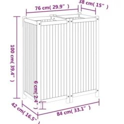 Plantekasse i massivt akacietræ med for - Dyrkning & Dekoration | Størrelse: 84x42x100 cm