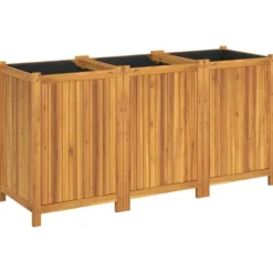 Plantekasse i massivt akacietræ - Dekorativ med dræning | Størrelse: 150x50x75 cm