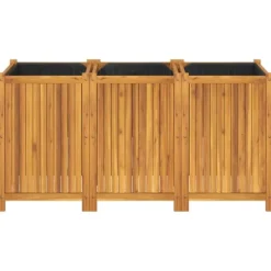 Plantekasse i massivt akacietræ - Dekorativ med dræning | Størrelse: 150x50x75 cm