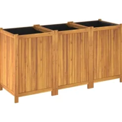 Plantekasse i massivt akacietræ - Dekorativ med dræning | Størrelse: 150x50x75 cm