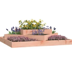 Plantekasse i massivt douglasgran - 3 niveauer | Størrelse: 112x112x27 cm