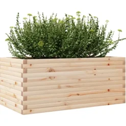 Plantekasse i massivt fyrretræ - Robust og dekorativ | Størrelse: 110x60x45,5 cm