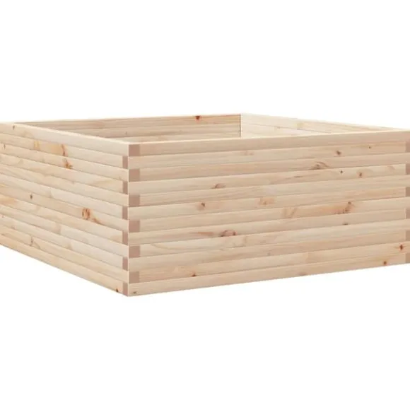 Plantekasse i massivt fyrretræ - Rustik og holdbar | Størrelse: 110x110x46 cm