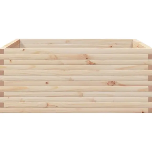 Plantekasse i massivt fyrretræ - Rustik og holdbar | Størrelse: 110x110x46 cm
