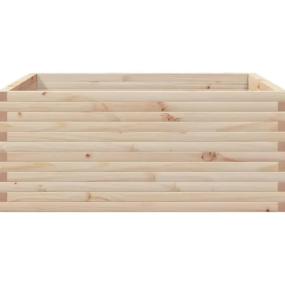 Plantekasse i massivt fyrretræ - Rustik og holdbar | Størrelse: 110x110x46 cm