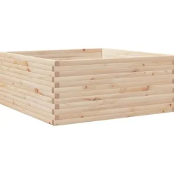 Plantekasse i massivt fyrretræ - Rustik og holdbar | Størrelse: 110x110x46 cm