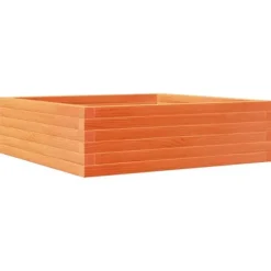 Plantekasse i massivt fyrretræ - 80x80x23 cm | Farve: Gyldenbrun