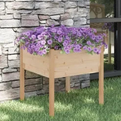 Plantekasse i massivt fyrretræ - Holdbar og vejrbestandig | Størrelse: 70x70x70 cm