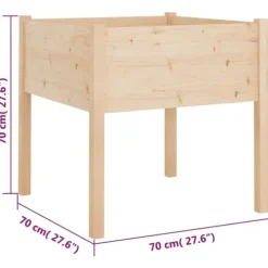 Plantekasse i massivt fyrretræ - Holdbar og vejrbestandig | Størrelse: 70x70x70 cm