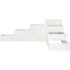 Plantekasse i massivt fyrretræ med 4 niveauer | Størrelse: 106x104,5x36 cm | Farve: Hvid
