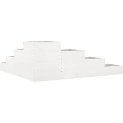 Plantekasse i massivt fyrretræ med 4 niveauer | Størrelse: 106x104,5x36 cm | Farve: Hvid