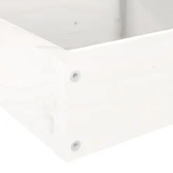 Plantekasse i massivt fyrretræ med 4 niveauer | Størrelse: 106x104,5x36 cm | Farve: Hvid