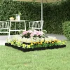 Plantekasse i massivt fyrretræ - Blomsterkasse med 3 niveauer | Størrelse: 110x110x27 cm | Farve: Sort
