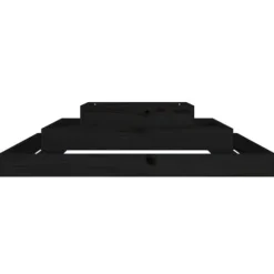 Plantekasse i massivt fyrretræ - Blomsterkasse med 3 niveauer | Størrelse: 110x110x27 cm | Farve: Sort